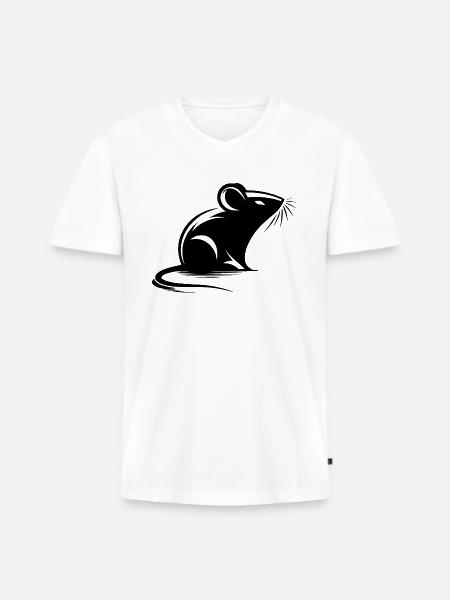 Mouse Drawing Tattoo Style - Men's Premium Organic V-Neck T-Shirt - white