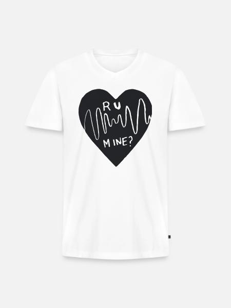 r u mine ? - Men's Premium Organic V-Neck T-Shirt - white
