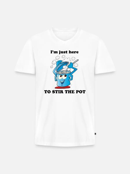 Stir The Pot - Men's Premium Organic V-Neck T-Shirt - white