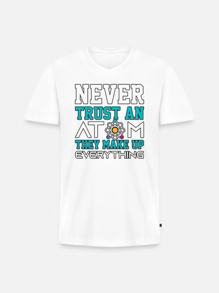 Make Up Everything Chemistry - Men's Premium Organic V-Neck T-Shirt - white
