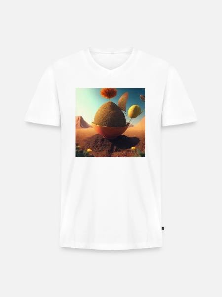 the curious seed - Men's Premium Organic V-Neck T-Shirt - white