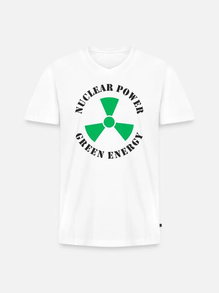 Nuclear Power Green Energy - Men's Premium Organic V-Neck T-Shirt - white