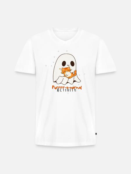 Purrrr-a-normal activity - Men's Premium Organic V-Neck T-Shirt - white