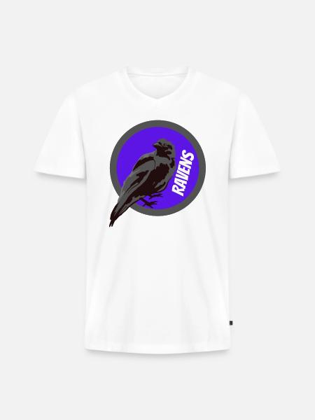 Ravens - Men's Premium Organic V-Neck T-Shirt - white