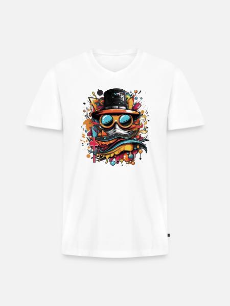 Sneaker Swag - Men's Premium Organic V-Neck T-Shirt - white