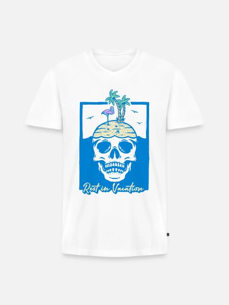 Rest in Vacation - Men's Premium Organic V-Neck T-Shirt - white