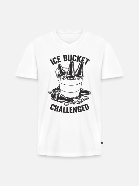 Ice Bucket Challenged - Men's Premium Organic V-Neck T-Shirt - white