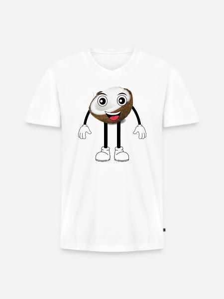 Coconut - Men's Premium Organic V-Neck T-Shirt - white