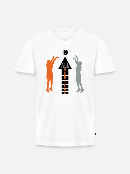 ALL VERTICAL - Men's Premium Organic V-Neck T-Shirt - white