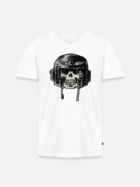 Guard Skull - Men's Premium Organic V-Neck T-Shirt - white
