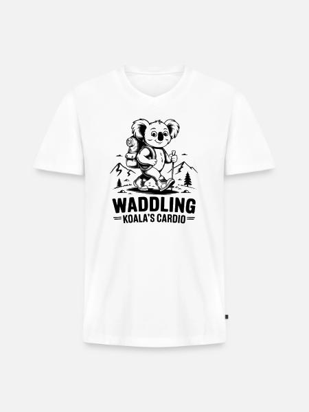 Waddling Koala Cardio - Men's Premium Organic V-Neck T-Shirt - white