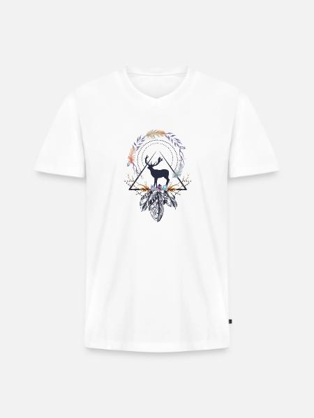 Beautiful Boho Design - Men's Premium Organic V-Neck T-Shirt - white