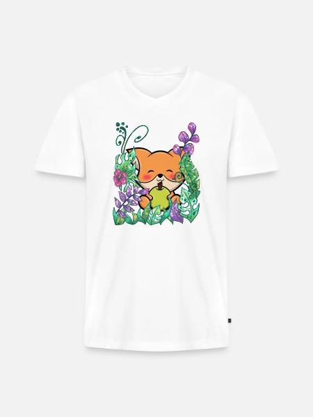 Fuchswald animal jungle - Men's Premium Organic V-Neck T-Shirt - white
