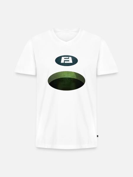 HF5 Hazard - Men's Premium Organic V-Neck T-Shirt - white
