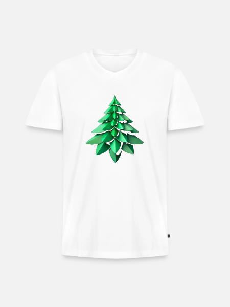 fractal green tree6 - Men's Premium Organic V-Neck T-Shirt - white