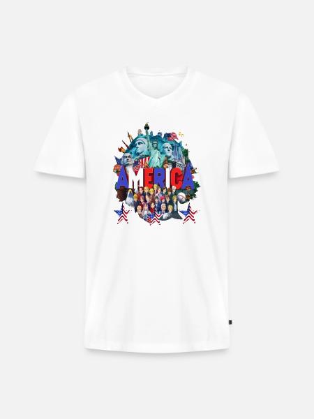 Liberty Legacy T-shirt - Men's Premium Organic V-Neck T-Shirt - white