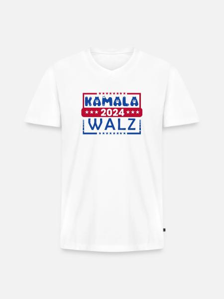 Kamala Waltz - Men's Premium Organic V-Neck T-Shirt - white