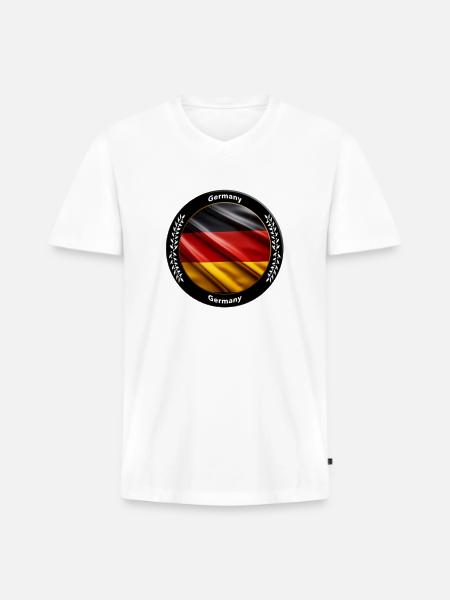 Germany - Men's Premium Organic V-Neck T-Shirt - white