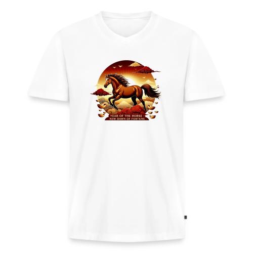 Year of the Horse Sunrise T Shirt, Lunar New Year - Men's Premium Organic V-Neck T-Shirt