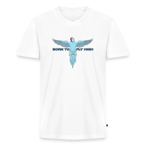 Blue Born To Fly High PNG Logo - Men's Premium Organic V-Neck T-Shirt
