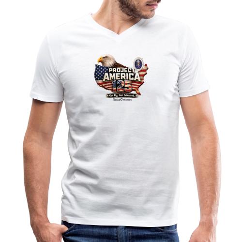 Get Big. Get Educated. Collection - Men's Premium Organic V-Neck T-Shirt
