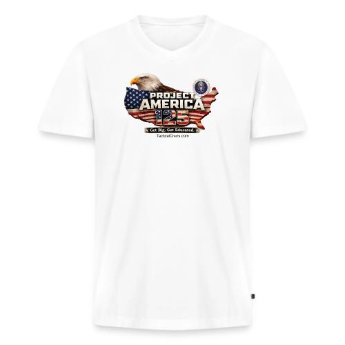 Get Big. Get Educated. Collection - Men's Premium Organic V-Neck T-Shirt