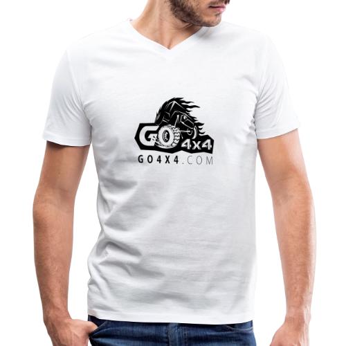 go bw white text black - Men's Premium Organic V-Neck T-Shirt