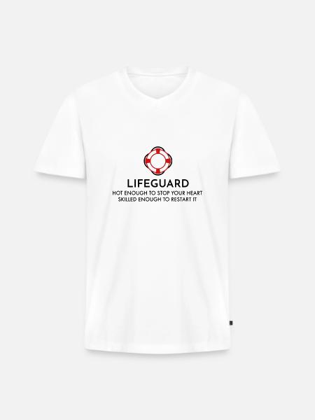 lifeguard - Men's Premium Organic V-Neck T-Shirt - white
