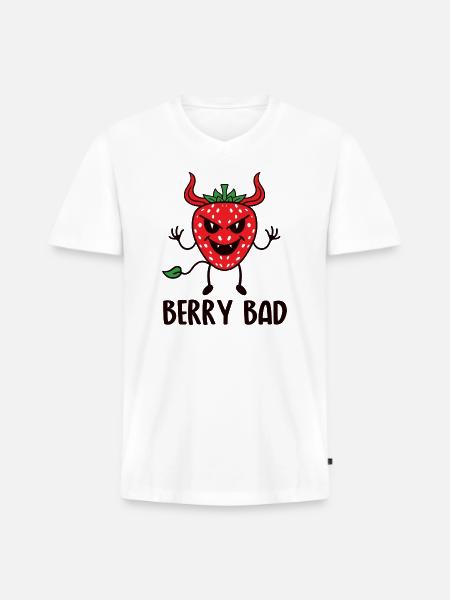Berry Bad - Men's Premium Organic V-Neck T-Shirt - white
