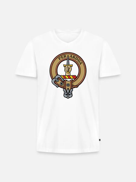 Clan MacIntyre Crest - Men's Premium Organic V-Neck T-Shirt - white