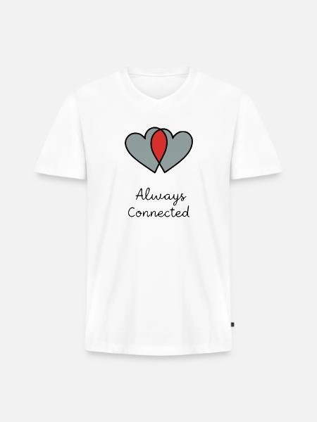 Always Connected - Men's Premium Organic V-Neck T-Shirt - white