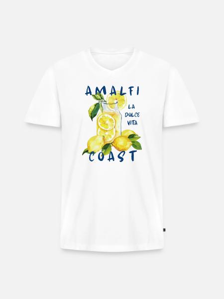 Amalfi Coast Italy - la Dolce Vita - Men's Premium Organic V-Neck T-Shirt - white