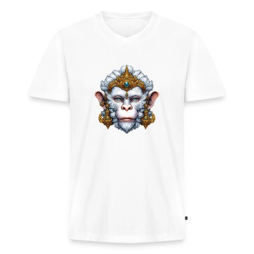 Thai Hanuman Monkey Deity Mask - Men's Premium Organic V-Neck T-Shirt