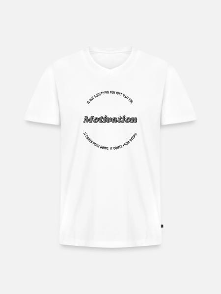Motivation - Men's Premium Organic V-Neck T-Shirt - white