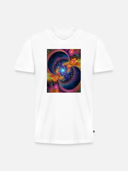 Fractal universe - Men's Premium Organic V-Neck T-Shirt - white