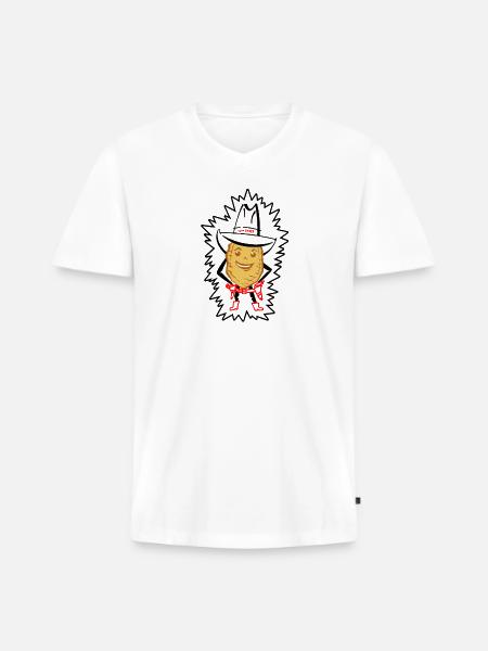 Slim Chipley - Men's Premium Organic V-Neck T-Shirt - white