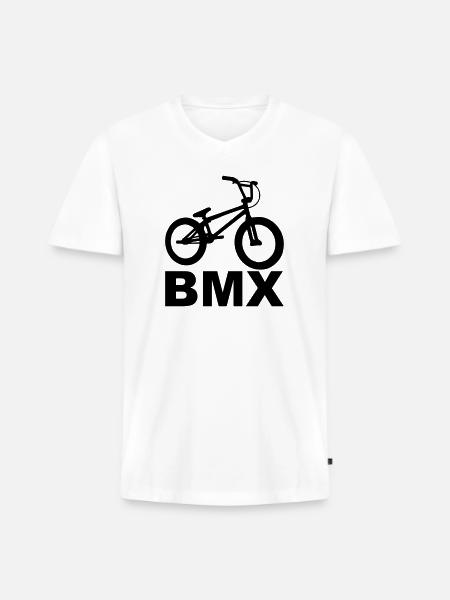 BMX - Men's Premium Organic V-Neck T-Shirt - white