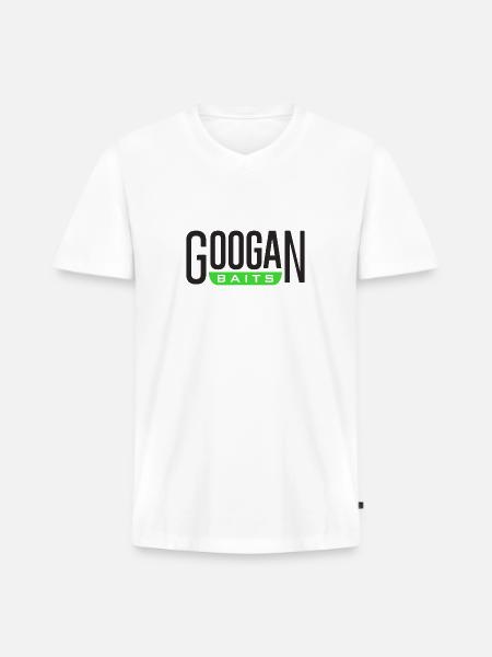 GOOGAN BAITS - Men's Premium Organic V-Neck T-Shirt - white