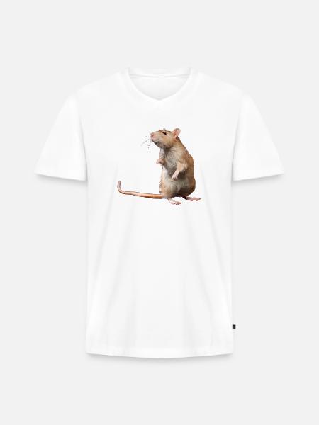 Mouse - Men's Premium Organic V-Neck T-Shirt - white