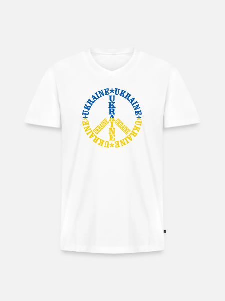 Ukraine Peace - Men's Premium Organic V-Neck T-Shirt - white