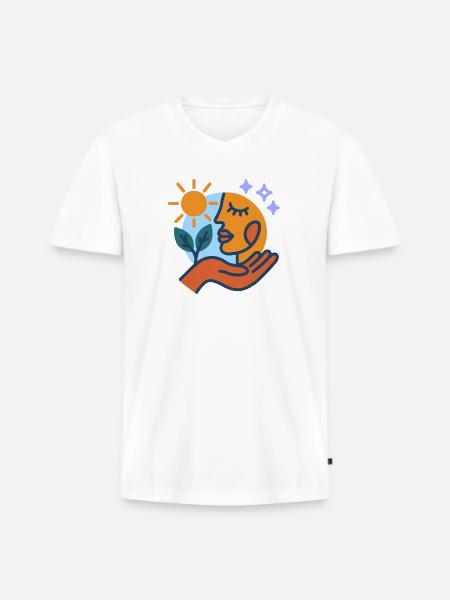Serenity - Men's Premium Organic V-Neck T-Shirt - white