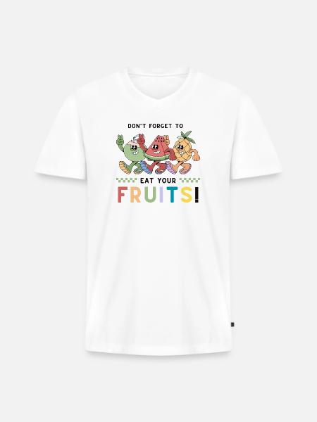 Playful Fruit - Men's Premium Organic V-Neck T-Shirt - white