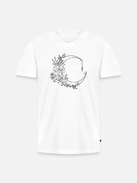 Monochrome Night Glyph - Men's Premium Organic V-Neck T-Shirt - white