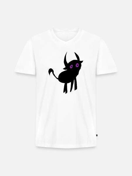 Whimsical Alien Face Design - Men's Premium Organic V-Neck T-Shirt - white