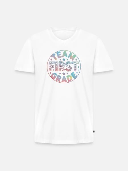 Team First Grade Back To School - Men's Premium Organic V-Neck T-Shirt - white