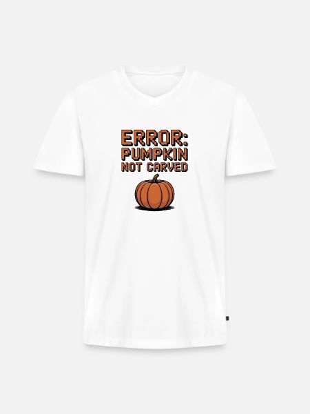 Error: Pumpkin Not Carved - Men's Premium Organic V-Neck T-Shirt - white