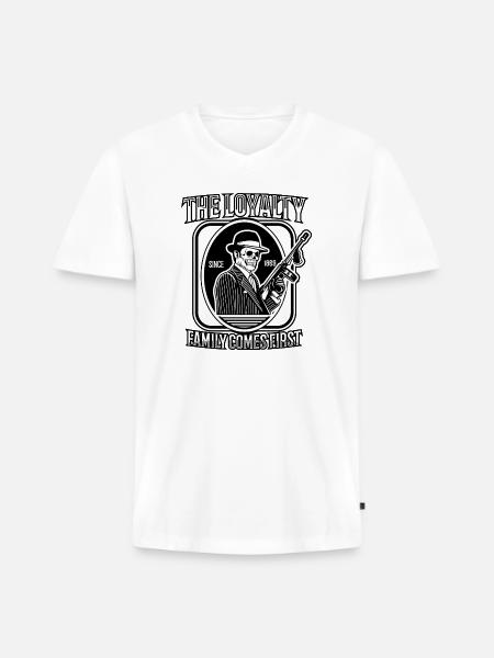 Loyalty Family Comes First - Men's Premium Organic V-Neck T-Shirt - white