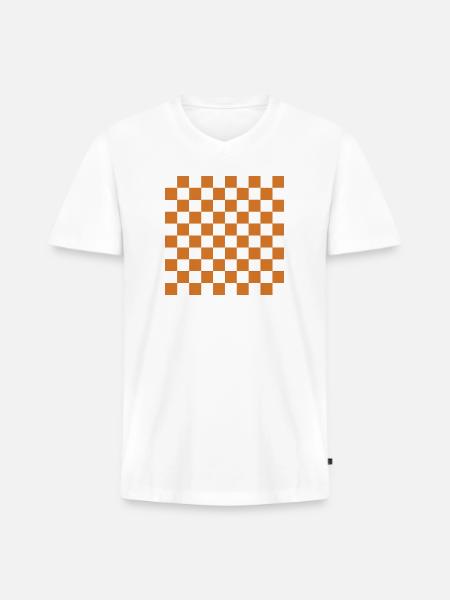 Rust Checker Mosaic - Men's Premium Organic V-Neck T-Shirt - white