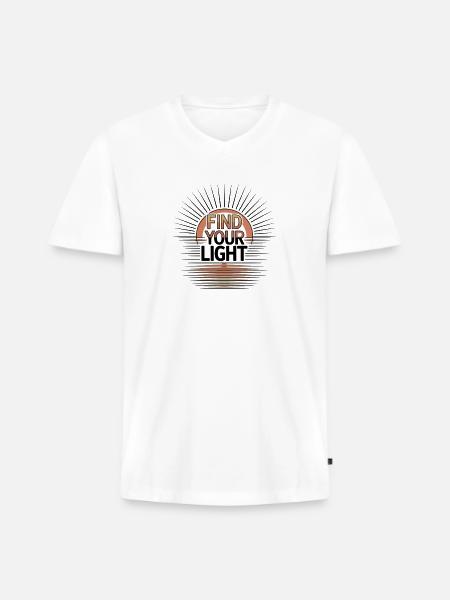 Find Your Light Sunburst - Men's Premium Organic V-Neck T-Shirt - white