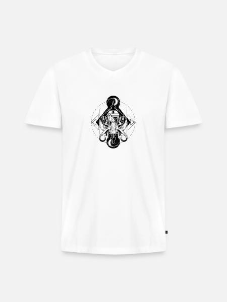 Winged Dagger Sigil - Men's Premium Organic V-Neck T-Shirt - white